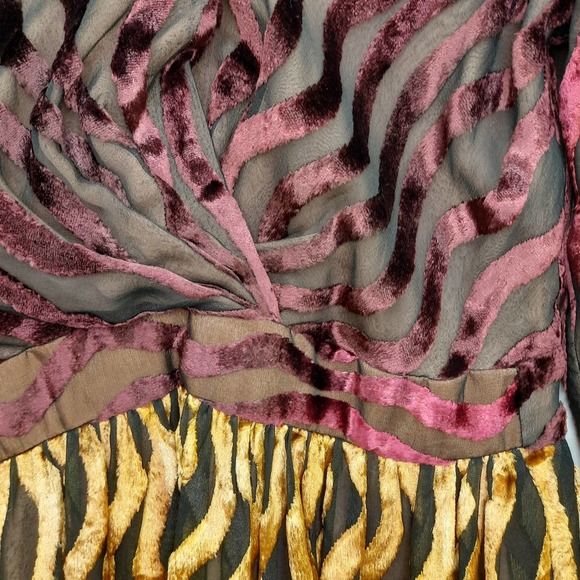 Vintage Ruben Panis| Jewel Tone Velvet Ombre Cocktail Dress - Picture 8 of 9